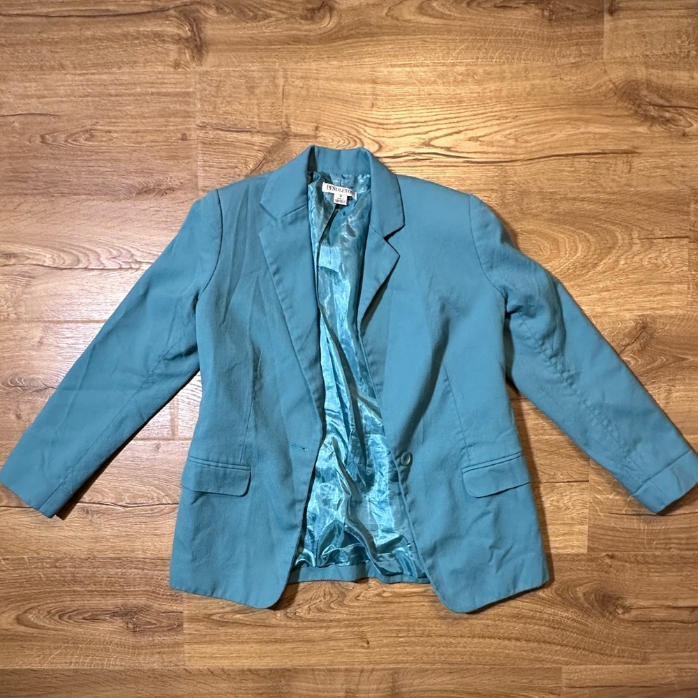 Pendleton 100% Wool Women's Teal Blazer 8
